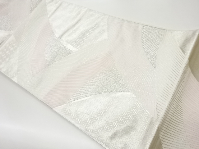 リサイクル　変わり曲線模様織出し袋帯